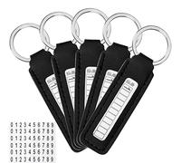 Luxylei Porte-clés de Voiture 5 pièces Anneau de clés de Style de Voiture avec Plaque d'immatriculation de téléphone Anti-Perte Auto véhicule Porte-clés Cadeau numéro de téléphone Carte Porte-clés
