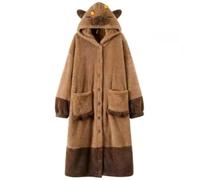 Luxylei Pyjama À Capuche Capybara Mignon Chaud, Combinaison Unisexe avec Poche en Peluche Animale, Pyjama Cosplay d'halloween, Vêtements De Nuit Une Pièce pour Fête