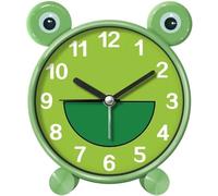 Luxylei Réveil pour Enfants, Réveil Grenouille Verte De Dessin Animé, Réveils Ronds Silencieux, Horloge De Chevet sans Tic-, Cadeaux pour Garçons Filles