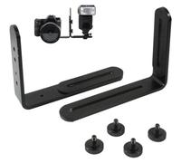 Luxylei Support De Flash D'appareil Photo Double en Forme De L, en Alliage D'aluminium, Support De Trépied Droit, Support Universel Speedlite Appareil Photo Reflex Numérique