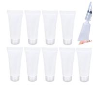 Luxylei Tubes Vides Transparents 10 Pièces Contenants Cosmétiques Rechargeables en Plastique Souple Tubes à Presser Bouteille pour Shampooing Nettoyant 30ML