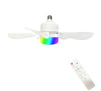 Luyaim Moderne E27 42CM RGB Ventilateur Plafond Avec Lumière LED - 3 Vitesses Moteur DC 20W, Dimmable Intelligent Avec Télécommande Pour Chambre Bureau