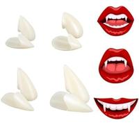 LUYANFX 3 Paires Dent de Vampire d'halloween,Crocs de Zombie Vampire Halloween Faux Dentier,Halloween Crocs de Vampire Costume d'halloween Accessoires De Fête