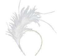 LUYANFX Bandeau à Plumes Coiffe de Carnaval,Vintage Serre-Têtes Plumes, 1920s Serre Tete Charleston Femme, Cerceau de Cheveux Cosplay Costume pour Halloween Carnaval Pâques Mariage (Blanche)