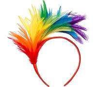 LUYANFX Bandeau à Plumes Coiffe de Carnaval,Vintage Serre-Têtes Plumes, 1920s Serre Tete Charleston Femme, Cerceau de Cheveux Cosplay Costume pour Halloween Carnaval Pâques Mariage (Coloré)