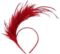 LUYANFX Bandeau à Plumes Coiffe de Carnaval,Vintage Serre-Têtes Plumes, 1920s Serre Tete Charleston Femme, Cerceau de Cheveux Cosplay Costume pour Halloween Carnaval Pâques Mariage (Rouge)