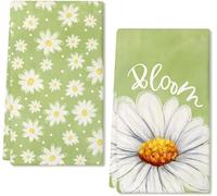 LUYANFX Torchons de Cuisine Fleurs Printanières, 2 PCS Torchon Vaisselle Printemps, 18 x 26 inch Torchons de Cuisine Coton Vaisselle, Bar Multi-Usages Doux et Absorbants (B)