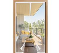 Luyanxy Moustiquaire Porte Fenetre 100x170cm, Rideau Moustiquaire Magnétique Blanc, Différentes Tailles, Sans Perçage, Fermeture Automatique, Idéale pour Balcons, Caves, Chambres
