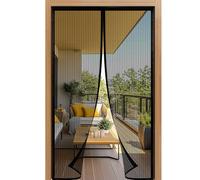 Luyanxy Moustiquaire Porte Fenetre 125x165cm, Rideau Moustiquaire Magnétique Noir, Différentes Tailles, Sans Perçage, Fermeture Automatique, Idéale pour Balcons, Caves, Chambres