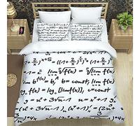 LUYAPOND Parure de Lit 90x190 Enfant éQuation NuméRique Housse de Couette 90x190 avec Fermeture Éclair - Sets de Housse Couette en Microfibre, avec 1 Taie d'oreiller 65x65 cm