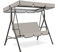 LUYAYW Balancelle de Jardin Toit Coussins Assise et Dossier, Ensemble de Housse Balancelle Dextérieur Imperméable avec Auvent de Balançoire et Housse de Siège(Gris,164 * 114 * 15cm)