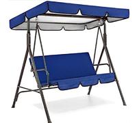 LUYAYW Balancelle de Jardin Toit Coussins Assise et Dossier, Ensemble de Housse Balancelle Dextérieur Imperméable avec Auvent de Balançoire et Housse de Siège(Bleu,195 * 125 * 15cm)