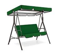 LUYAYW Balancelle de Jardin Toit Coussins Assise et Dossier, Ensemble de Housse Balancelle Dextérieur Imperméable avec Auvent de Balançoire et Housse de Siège(Dark Green,142 * 120 * 18cm)