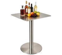 Luyckfrazy Table à Manger carrée en Acier Inoxydable, Tables de Bistro d'extérieur Modernes, pour Patio ou terrasse, magasins de Desserts, cafés, Salon, pub, thé, Bistro(60x60x75cm)