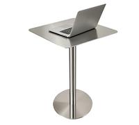 Luyckfrazy Table carrée en Acier Inoxydable, Petite Table de Bureau, Tables de Bar Hautes pour la Cuisine, Coin Petit-déjeuner, café, Bar, terrasse, Facile à Nettoyer(40x40x75cm)
