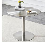 Luyckfrazy Table de Bar de Petite Taille, Table de Salle à Manger Ronde Moderne en Acier Inoxydable, Facile à Nettoyer pour Les Repas, Les bistros, Les magasins de Desserts, Les cafés(80x80x95cm)