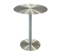 Luyckfrazy Table de Bar Ronde en Acier Inoxydable,Table de Salle à Manger Industrielle avec Base en métal,pour café,Salle à Manger,pub,terrasse extérieure,Facile à Nettoyer(80x80x95cm)