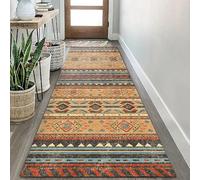 Luyckfrazy Tapis de Couloir 1 m 1,5 m 2 m 3 m 4 m 5 m 6 m Tapis de Couloir Long antidérapant Lavable Tapis de Sol étroit Vintage Tapis de Couloir pour Couloir Entrée Salle de Bain(70×350cm)