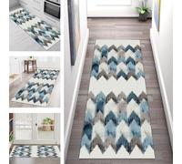 Luyckfrazy Tapis de Couloir pour Couloir 1,5 m, 2 m, 2,5 m, 3 m, 3,5 m, 4 m, 5 m, 6 m, antidérapant, Long Couloir, Lavable, Grande Surface, pour Salon, Cuisine, Blanc/Bleu/Gris (Size : 60×250cm)