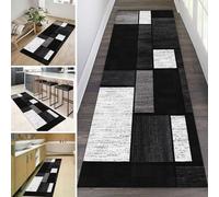 Luyckfrazy Tapis de Couloir pour Couloir Noir Blanc 150 cm 2 m 250 cm 3 m 350 cm 4 m 5 m 6 m Tapis antidérapant avec Envers en Caoutchouc pour Cuisine, Salon, Tapis de Sol Lavable (Size : 70×300cm)