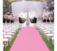 Luyckfrazy Tapis de Couloir Rose pour cérémonie de Mariage, 10 m, 20 m, Tapis de Passage de 2 mm d'épaisseur, pour fête Nuptiale, église, réception de Mariage, événements (Size : 1x25m)
