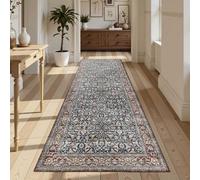 Luyckfrazy Tapis de Couloir Vintage de 1 m, 1,5 m, 2 m, 3 m, 5 m, 6 m de Long, Tapis de Couloir étroit, Tapis de Sol Vieilli pour entrée, Cuisine(100×400cm)