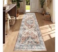 Luyckfrazy Tapis Vintage pour Couloir 150 cm, 2 m, 3 m, 350 cm, 4 m, 5 m, 6 m Tapis très Long pour Couloir Tapis étroits Tapis d'entrée antidérapants et résistants(80×250cm)