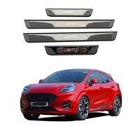 Luyhok Plaque de protection de seuil de porte pour Ford Puma, en acier avec panneau de protection en plastique pour entrée de porte, accessoires