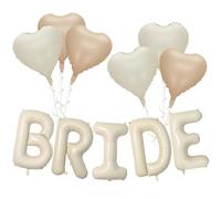 LUYIEDHA Ballon de Bride, Bride to Be Ballons décoratifs pour mariée, blanc crème, ballons avec lettres en forme de cœur, pour enterrement de vie de jeune fille, décoration de mariage (Multicolore B)