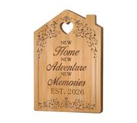 LUYIEDHA Cadeau Cremaillere Maison, Planche à Découper en Bambou Gravée, Planche à Découper en Bambou pour Nouvel Appartement Cuisine Pratique pour Les Amis, Famille (couleur du bois A)