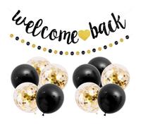 LUYIEDHA Welcome Back Ballon Banderole Welcome Back Banderole Bienvenue Décorations Guirlande de bienvenue la décoration des fêtes à la maison et la décoration des fêtes de bienvenue (Multicolore A)