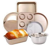 LUYILA Ensemble de plaques de cuisson antiadhésives pour four, plaque à biscuits, moule à gâteau et moule à muffins/cupcakes pour la cuisson