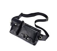 LUYILA Sac banane en cuir, sac de ceinture super léger, sac à bandoulière pour entraînement, course à pied, voyage, randonnée (couleur : noir, taille : 25 x 5 x 14 cm)
