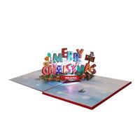 Luyismer Carte de vœux de Noël enchanteresse avec spectacle de lumière et mélodies Popup Designs papier pour un envoi facile des vacances pop-up