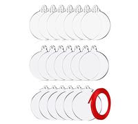 Luyismer Feuille de Noël Ornements Suspendu Décoration Transparent Rond Guirlande Décorations Extérieur Acrylique Transparent Arbre de Noël