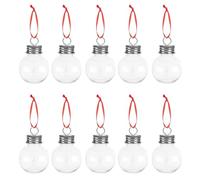 Luyismer Lot de 10 boules de Noël rouges en PET de 50 ml avec capuchon en aluminium pour décoration d'intérieur festive et projet d'artisanat