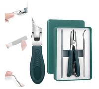 LUYJWZN Coupe-ongles biseautés à bec d'aigle, trois ensembles de coupe-ongles obliques super tranchants pour ongles épais, soins aux personnes âgées et incarnés (vert)