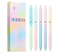 LUYJWZN Joxop Pens Gel, Rainbow Minimalist Press Type Quick Drying Carbon Gel Pens, 5 Piece Rainbow Minimalist Pen, Quick Dry GelPen 0.5mm, Smooth Writing (1set-A)