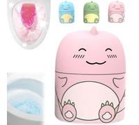LUYJWZN Magic Toilet Cleaning Bottle, Cute Dinosaur-Shaped Toilet Bowl Cleaner Bottle, Bathroom Water Tank Cleaner, Three Fragrances, Ocean, Jasmine, and Peach Aromas Deep Cleaning (1pcs-Pink)