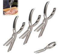 LUYJWZN Rib Membrane Removal Tool, Stainless Steel Rib Membrane Remover Tool Kit, Ergonomic Design for Effortless BBQ Ribs Preparation, Dishwasher Safe BBQ Accessories (3pcs)