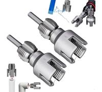 Luylmo Integrated Internal & External Pipe Threading Tool, Electric Drill Compatible 2 In 1 PVC Pipe Threader Kit, 1/2'' and 3/4'' PVC Threading Tool Kit for Water Pipes