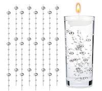 LuyoNova 20 Pièces Perles D'Eau Argent Bougies Flottantes Perle D'Eau Perles Artificielles Bougie Flottante,pour Centres Table Décorations Pearl Vase Fillers Mariages Fête Arbre de Noël Décorations