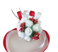 LUYSGBXR 4pc Wrist Corsage Wedding Bridesmaid Fleur Foam Roses Boutonniere Bridal Sister Party Prom Decoration(PURPLE)