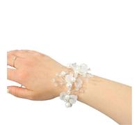 LUYSGBXR 6pc Prom Accessories Pearl Rhinestones Dancing Party Decor Flower Hand Flowers Bride Wrist Bridesmaid(Color16)