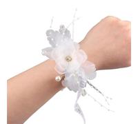 LUYSGBXR 6pc Prom Accessories Pearl Rhinestones Dancing Party Decor Flower Hand Flowers Bride Wrist Bridesmaid(Color17)