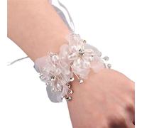 LUYSGBXR 6pc Prom Accessories Pearl Rhinestones Dancing Party Decor Flower Hand Flowers Bride Wrist Bridesmaid(Color15)