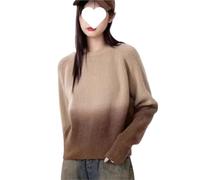 LUYSGBXR Autumn Winter Round Neck Pullover Sweater Versatile Loose-Fit Base Lazy Outer Wear Tie-Dye Knitted Top(M)