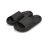 LUYSGBXR Chaussons Nuage Claquettes orthopédiques for Hommes, Pantoufles de Salle de Bain d'été, Tongs for Couple, Sandales d'intérieur antidérapantes for Femmes(Black,42-43)