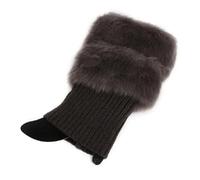 LUYSGBXR Guetre Femme 1 Pair Knitted Boot Cuffs Winter Leg Warmers Women Lady Crochet Knit Trim Socks Toppers(Dark Grey)