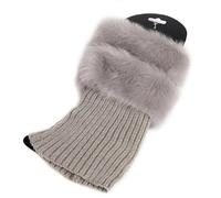 LUYSGBXR Guetre Femme 1 Pair Knitted Boot Cuffs Winter Leg Warmers Women Lady Crochet Knit Trim Socks Toppers(Light Grey)